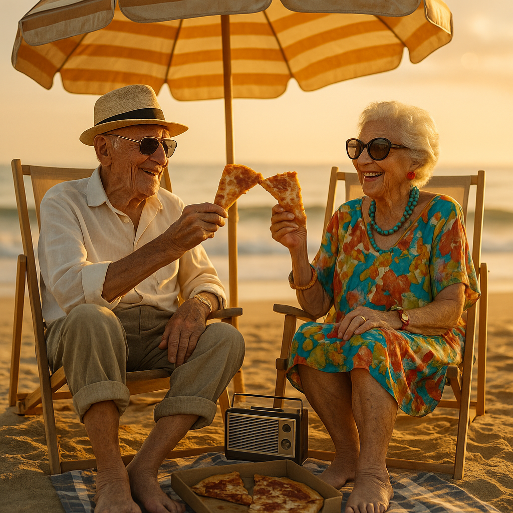 Pareja saludable comiendo pizza